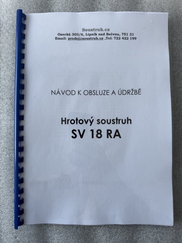 Návod k obsluze a údržbě SV 18 RA