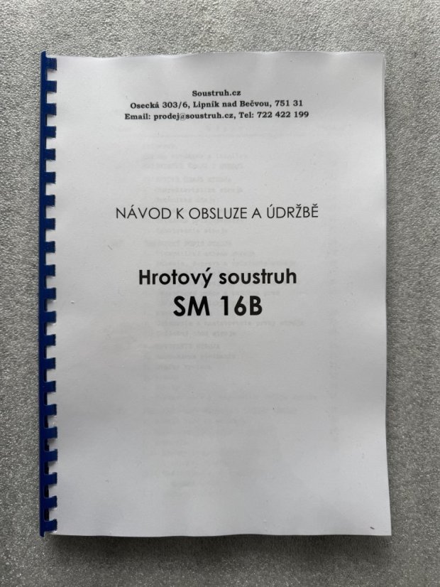 Návod k obsluze a údržbě SM 16B