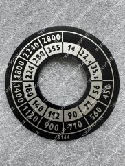 Štítek otáček S144 - černobílé provedení